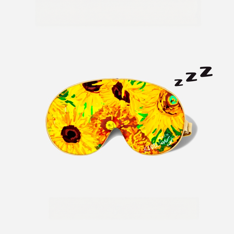 Golden Sunflower Silk Sleep Mask