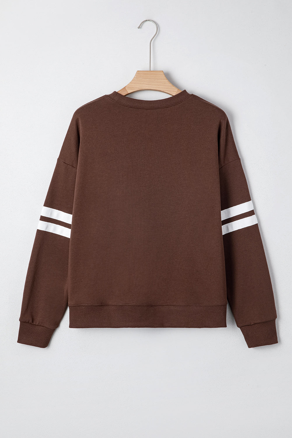 Tillandsia Purple Varsity Striped Detail Drop Shoulder Oversized Sweatshirt