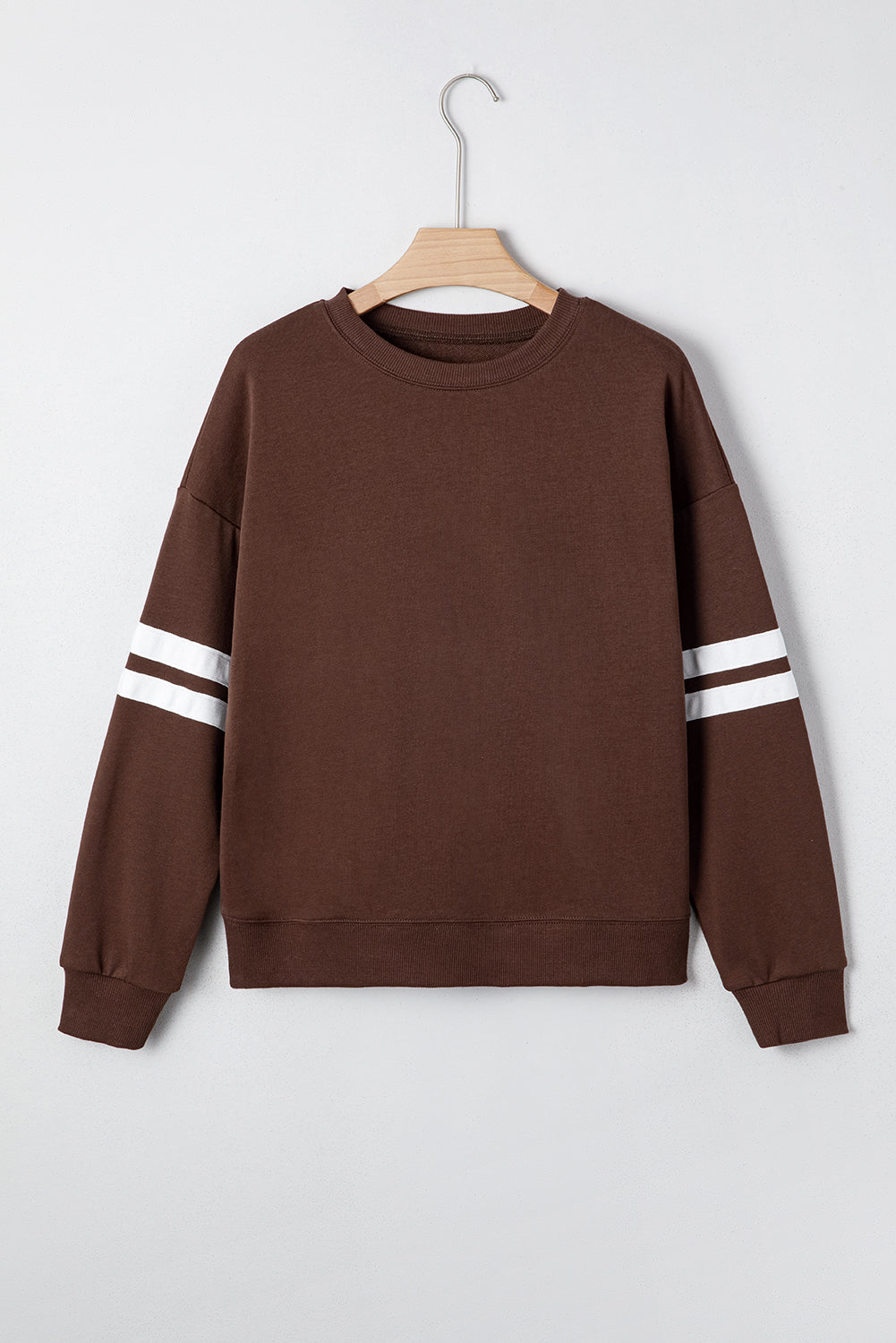 Tillandsia Purple Varsity Striped Detail Drop Shoulder Oversized Sweatshirt