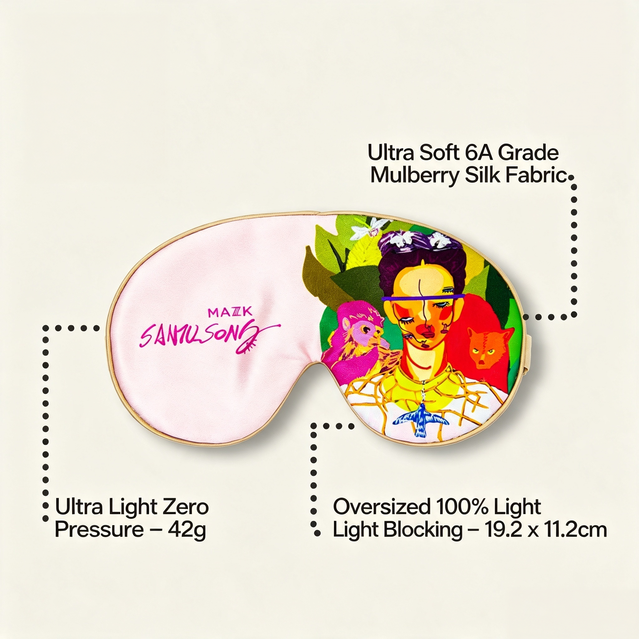 Frida-Inspired Mulberry Silk Sleep Mask