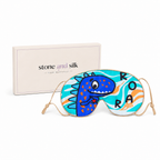 Kids Mulberry Silk Blackout Sleep Mask for Tired Eyes with Soft Ear Loops