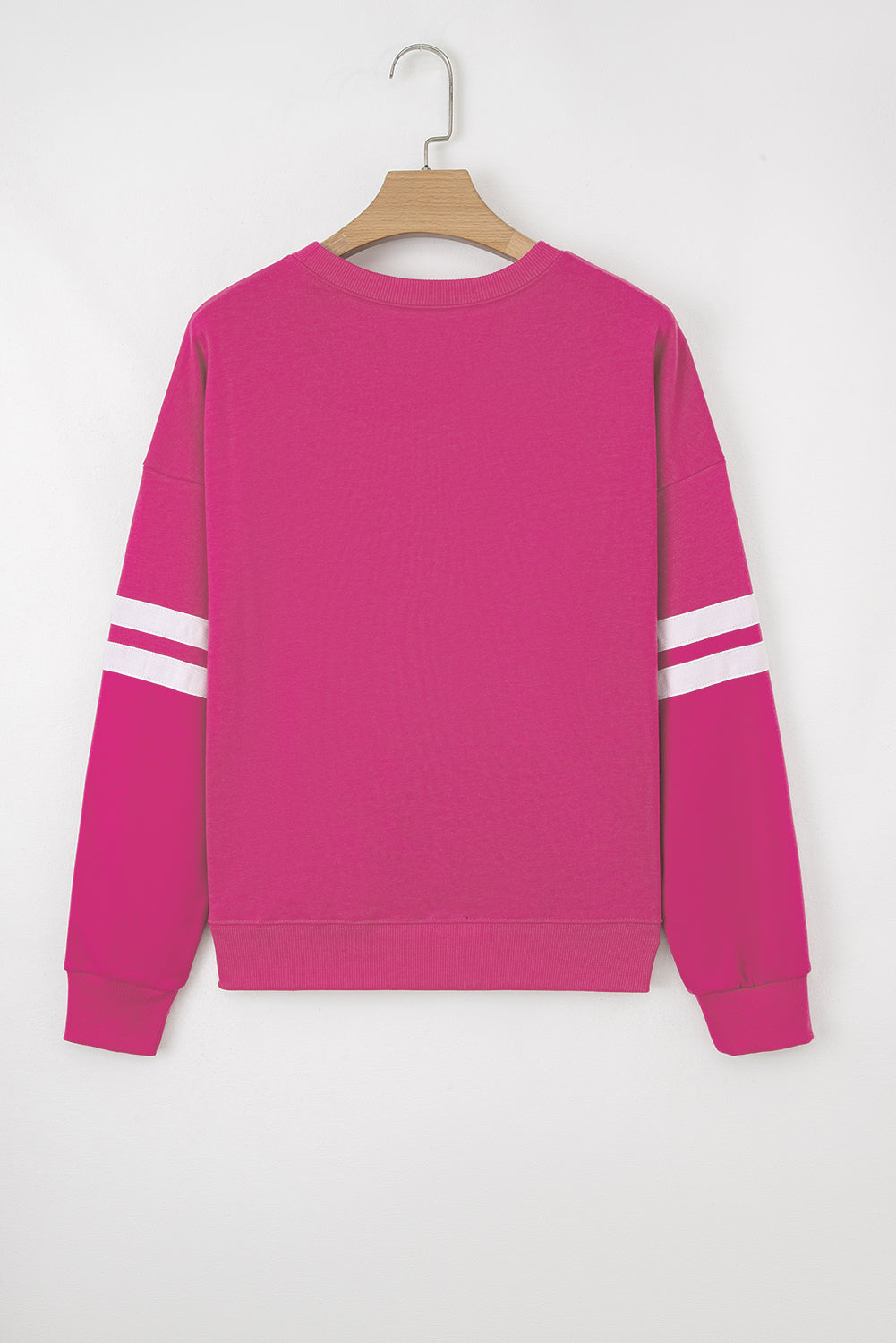 Tillandsia Purple Varsity Striped Detail Drop Shoulder Oversized Sweatshirt